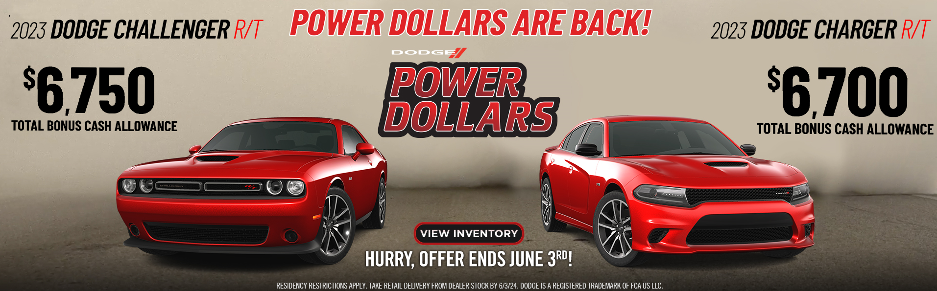 Dodge Challenger, Charger Power Dollars