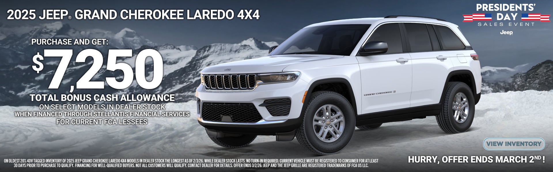 2025 Grand Cherokee Loredo Bonus Cash