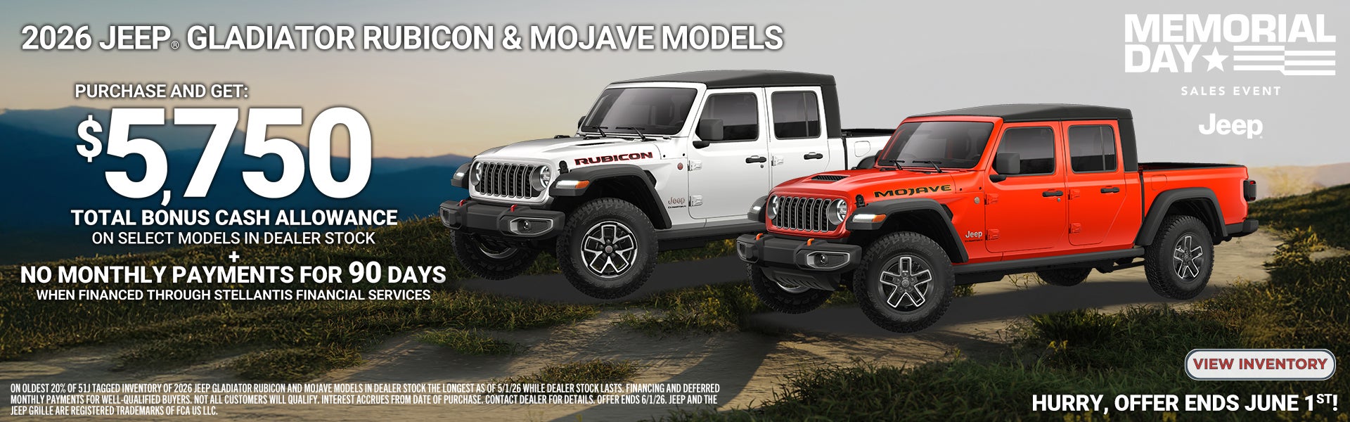 2026 JEEP® GLADIATOR RUBICON & MOJAVE MODELS